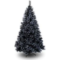arbol de navidad negro con nieve artificial natural y rellenado 210cm