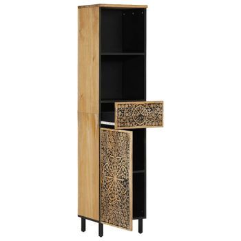 Mueble De Baño | Armario De Baño Madera Maciza De Mango 38x33x160 Cm