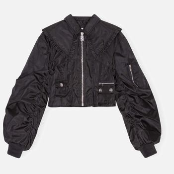 Ganni Duchesse Satin Fitted Jacket - EU 34/UK 6