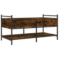 mesa de centro madera de ingenieria roble ahumado 99x50x50 cm vidaxl