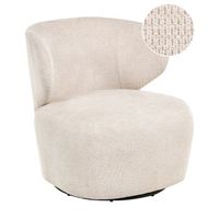 sillon auxiliar tapizado con respaldo curvo estructura giratoria asiento moderno beige alvdal