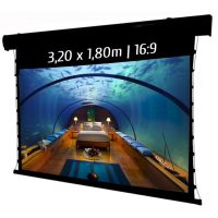 kimex pantalla de proyeccion motorizada tensionada 320x180m formato 169 wi-fi negra