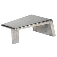 mesa de cafe - mesa de centro estilo aviador vintage de aluminio