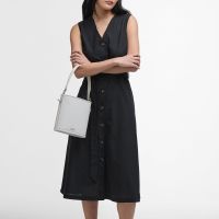 barbour elsie cotton and linen-blend midi dress - uk 14