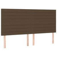 pack 4 uds cabeceros cama  panel de cabeceras de tela marron oscuro 80x5x7888 cm