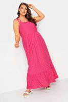 yours vestido rosa largo bordado con tirantes mujer curvy y tallas grandes yours
