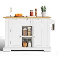 isla de cocina movil con ruedas carrito de cocina estilo rustico con encimera extensible y enchufes 132x70x87 cm madera marron