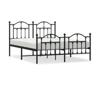 estructura de cama cabecero y pie de cama metal negro 140x200cm con cabecero y pie de cama