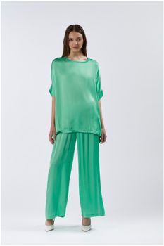 blusa amplia de manga corta mint l