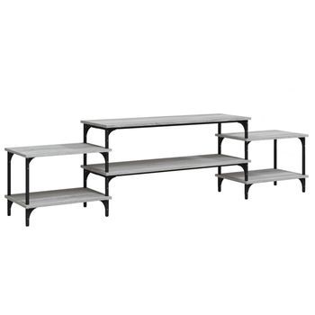 Mueble Para Tv Madera Contrachapada Gris Sonoma 197x35x52 Cm Vidaxl