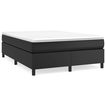 Cama Tapizada 203x140x35 Cm Vinilo - Negro