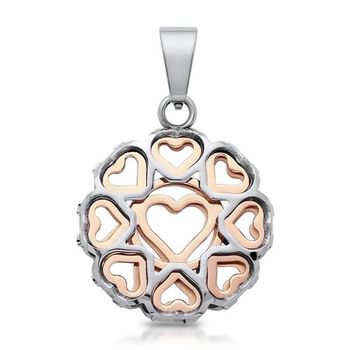 Colgante moderno de acero inoxidable en forma de corazón