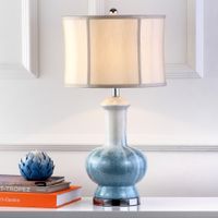 lampara de mesa en ceramica azul