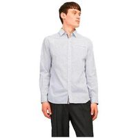 jack  jones camisa manga larga chemise manches longues jack jones slim fit blanche para hombre