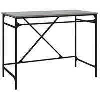 mesa de escritorio   escritorio de despacho  escritorio hierro madera contrachapada gris sonoma 100x50x75 cm