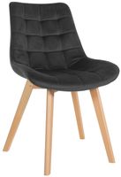 silla de comedor con asiento en terciopelo negro