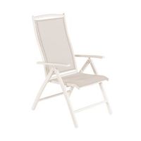 sillon de exterior reclinable aluminio y textilene color blanco envejecido 60x76x110