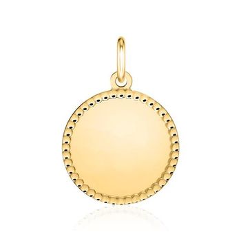 Colgante redondo de plata 925 dorada