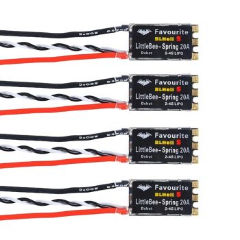 4PCS LittleBee 20A 2-6S BLHeli_S OPTO Brushless ESC para drones RC DIY de carreras FPV