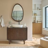 mueble de lavabo doble de mindi macizo 90 cm