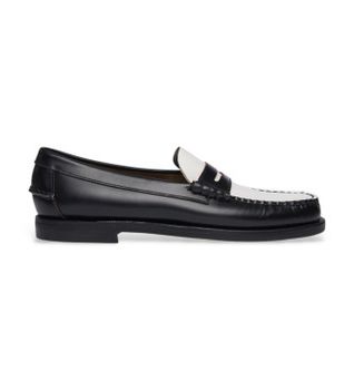 Sebago para mujer. 7001530 Mocasines de Piel Classic Dan negro (40), Plano, Ninguno, Casual, Clásico