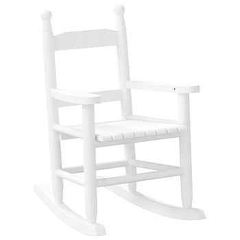 Mecedora Para Niños Madera Maciza De Álamo Blanca Vidaxl