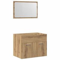 juego de muebles bano 2 piezas madera ingenieria roble artisan vidaxl