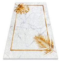 alfombra lavable miro 51518806 hojas marco antideslizante - gris  o 200x290 cm