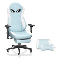 silla gaming ergonomica rolipo kornox reposapies altura ajustable blancoazul