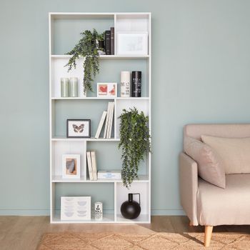 Librería con 5 baldas y 10 compartimentos, blanco