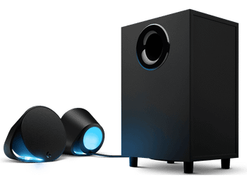 Altavoces gaming - Logitech G560, Bluetooth, RGB Lightsync, Sistema de altavoces 2.1, 240V, Control graves, Personalizable, Negro