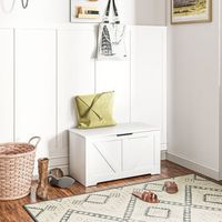 baul de almacenaje de melamina de madera homcom 80x40x45 cm blanco