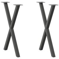 patas para mesa de comedor en forma de x 2 unidades antracita 50 x 72-73 cm acero vidaxl