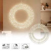 corona metalica de leds o 50 cm con 1440 leds blanco calido ip44