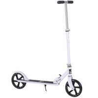 homcom scooter plegable para ninos 7-14 anos manillar ajustable freno seguro 88x37x75-100 cm blanco   aosom espana