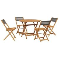 set de comedor jardin 5 piezas  mueble de jardin polipropileno madera maciza gris