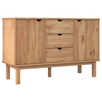 Aparador auxiliar de salón otta madera pino marrón 113,5x43x73cm