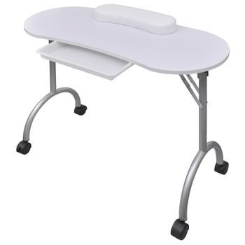 Mesa De Manicura Plegable Con Ruedas Blanco Vidaxl