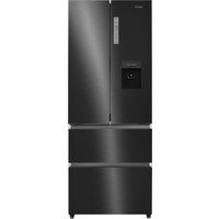 haier slim american style fridge freezer hb16wsnaa- black stainless steel stainless steel