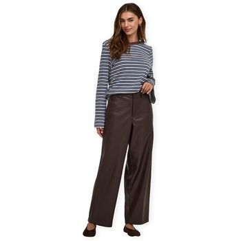 Only Pantalones Neli Faux Barrel Trousers - Chocolate Torte para mujer