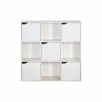Estantería con 3 estantes y 9 compartimentos de aglomerado blanco