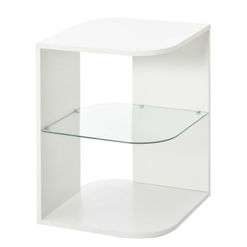 Mesita auxiliar de salón 40x40x56 cm blanco