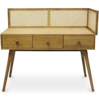 mesa de escritorio diseno cannage en madera natural - oka madera natural