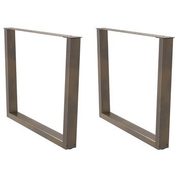 Patas Para Mesa De Comedor En Forma De V (2 Unidades, Acero Natural, 100 X 72-73,3 Cm) Vidaxl