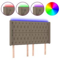 cabecero cama con led  panel de cabecera de tela gris taupe 163x16x118128 cm