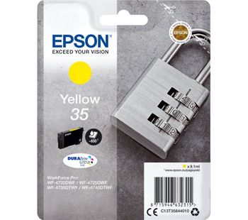 EPSON 35 Padlock Yellow Ink Cartridge, Yellow