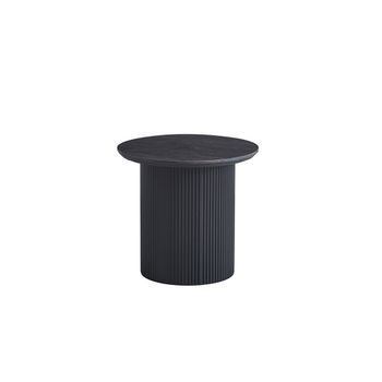 Mesa Baja Colección Vagos Efecto Madera Marrón Oscuro Diámetro 50 Cm