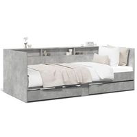 sofa cama  sofa convertible con cajones sin colchon gris hormigon 100x200 cm