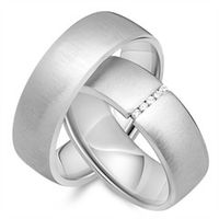 alianzas oro blanco 18 quilates 5 diamantes