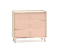 comoda 3 cajones alycia beige y rosa